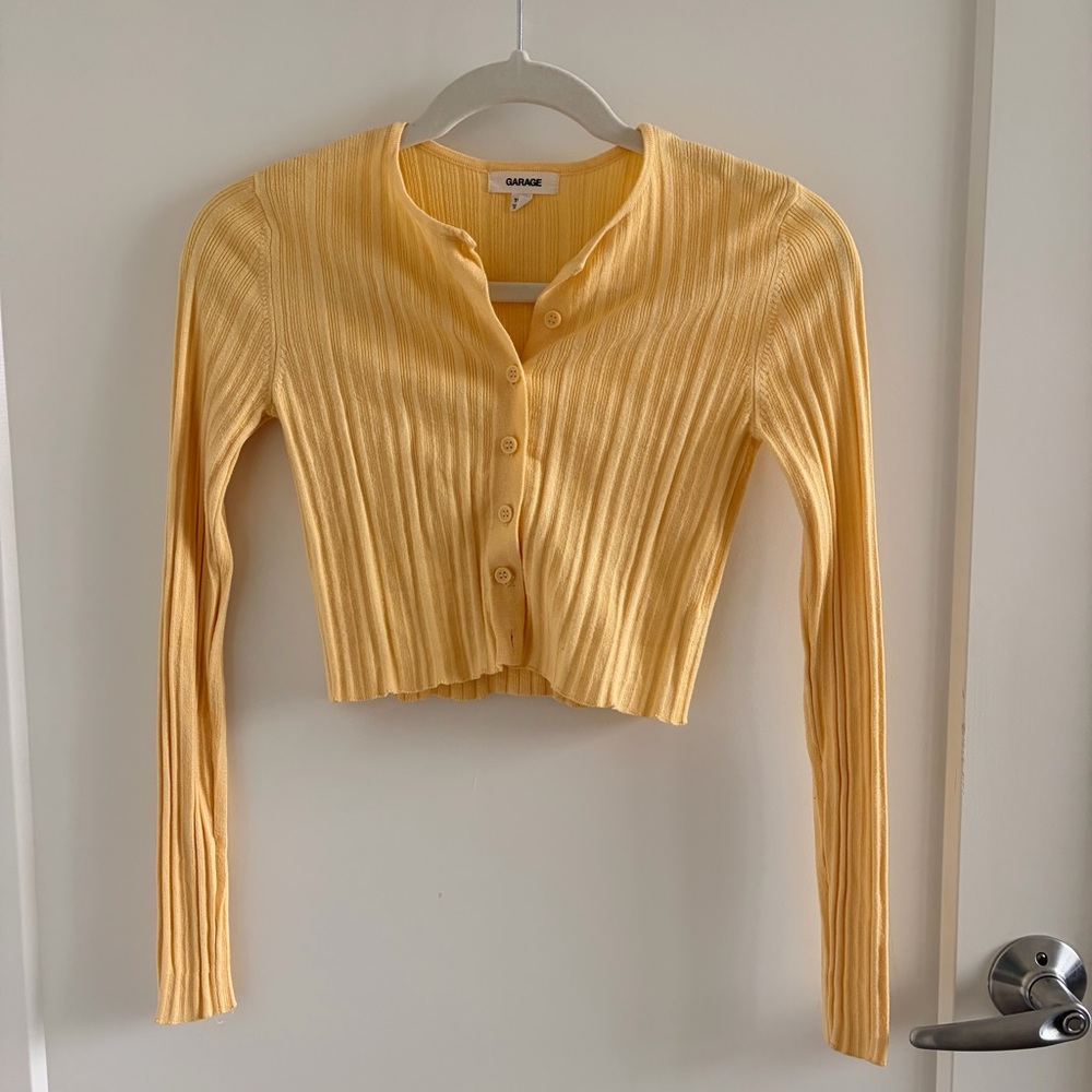 Garage Butter Yellow Button-Up Top